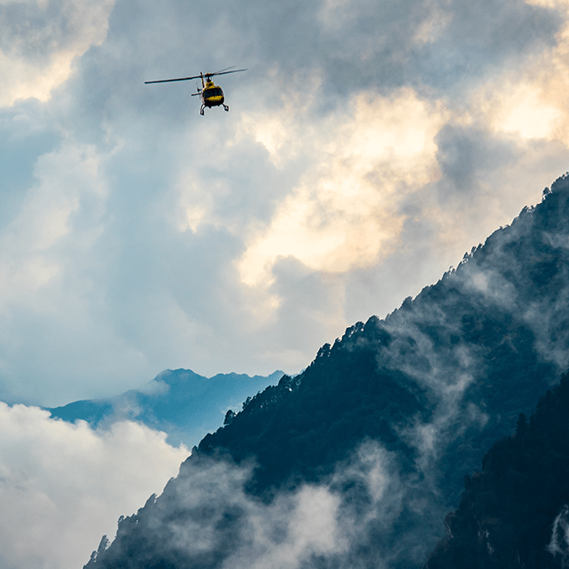 heli dans la montagne